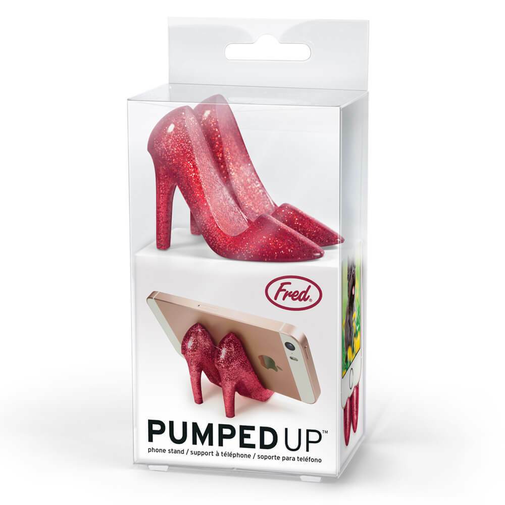Pumped Up Ruby Red Glitter Phone Stand by Fred & Friends