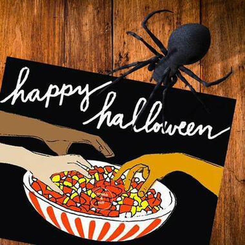 Scratch & Sniff Candy Corn Scented Halloween Card by La Familia Green