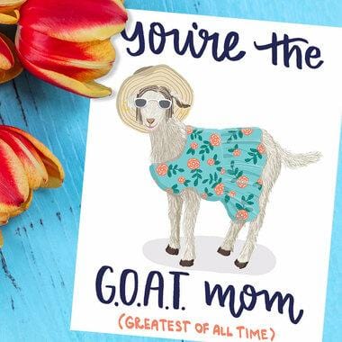 You're the G.O.A.T. Mother's Day Card by Grey Street Paper