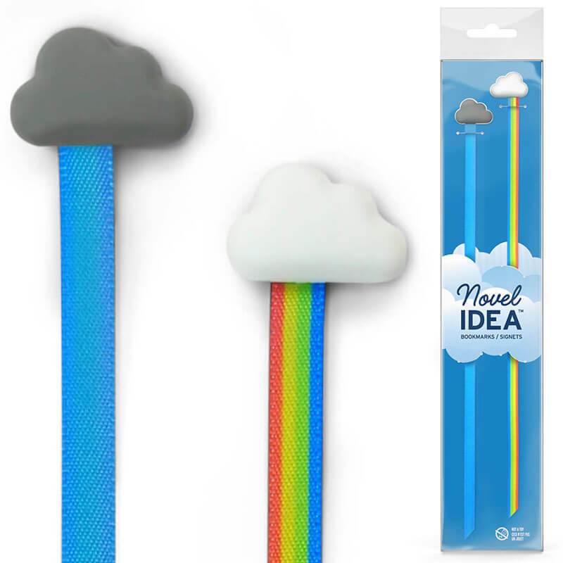 Rainbow + Rainy Day Clouds Bookmarks - Fred & Friends