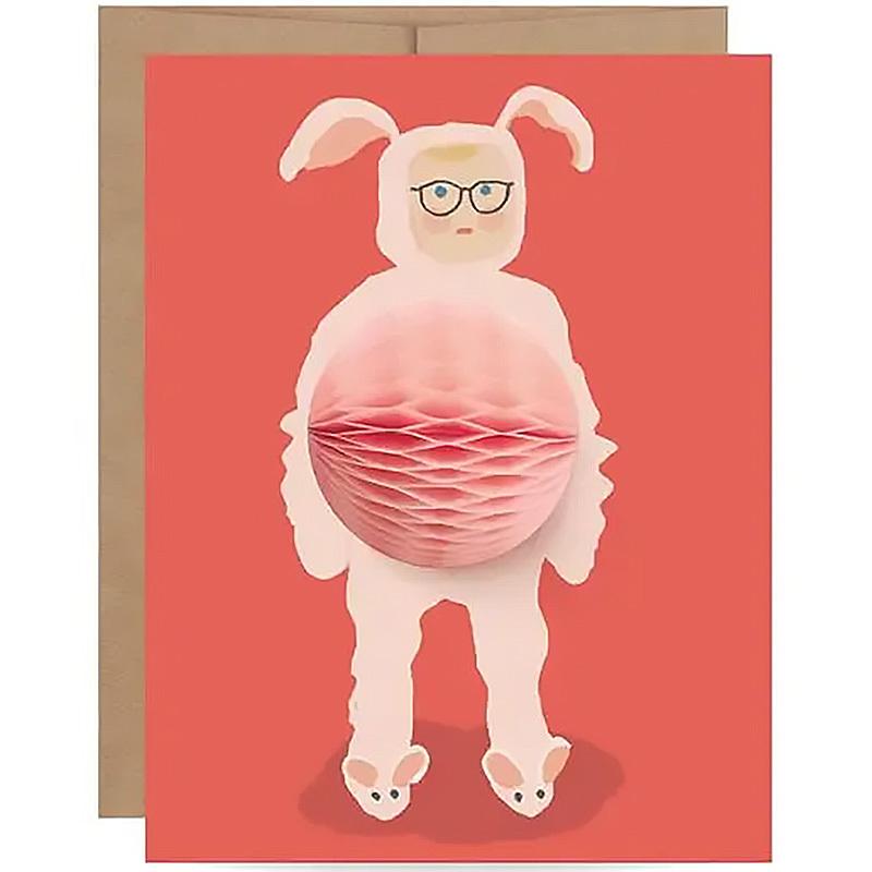 Ralphie Bunny Suit Pop-Up Christmas Story Card - Inklings Paperie