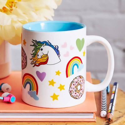 Retro 80's Unicorns, Rainbows + Donuts Coffee Mug - The Found