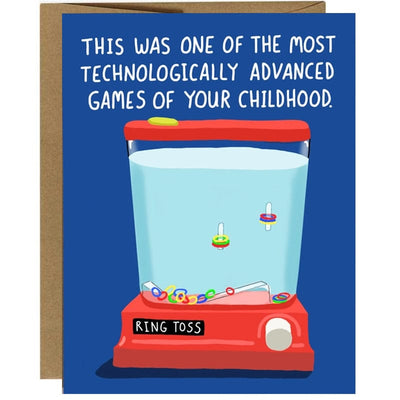 Ring Toss Advanced Technology Of Your Childhood Birthday Card - 1980's and 1990's