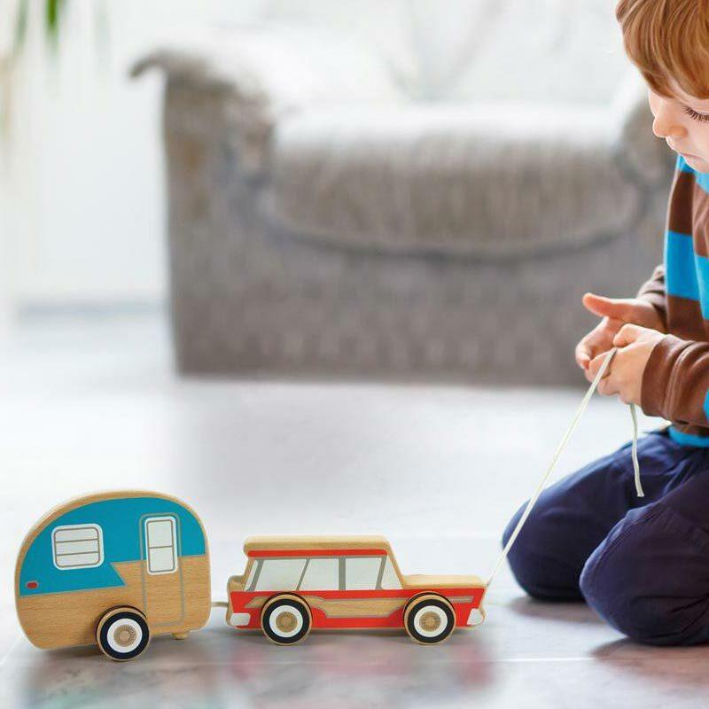 Road Trip Vintage Camper Wood Pull Toy - Fred & Friends