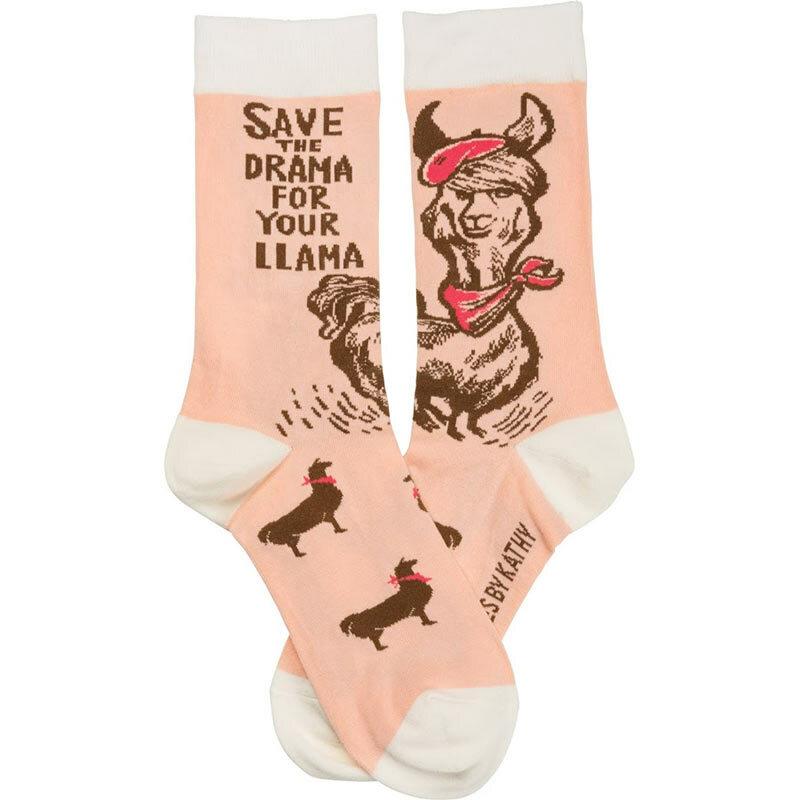 Save The Drama For Your Llama Socks - Primitives by Kathy