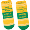 Still Recovering From Middle School Sneaker Socks - Blue Q