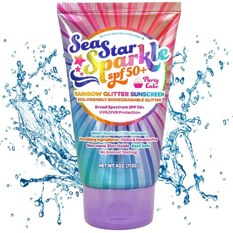 Rainbow Glitter Party Cake Scented Sunscreen by Sunshine & Glitter