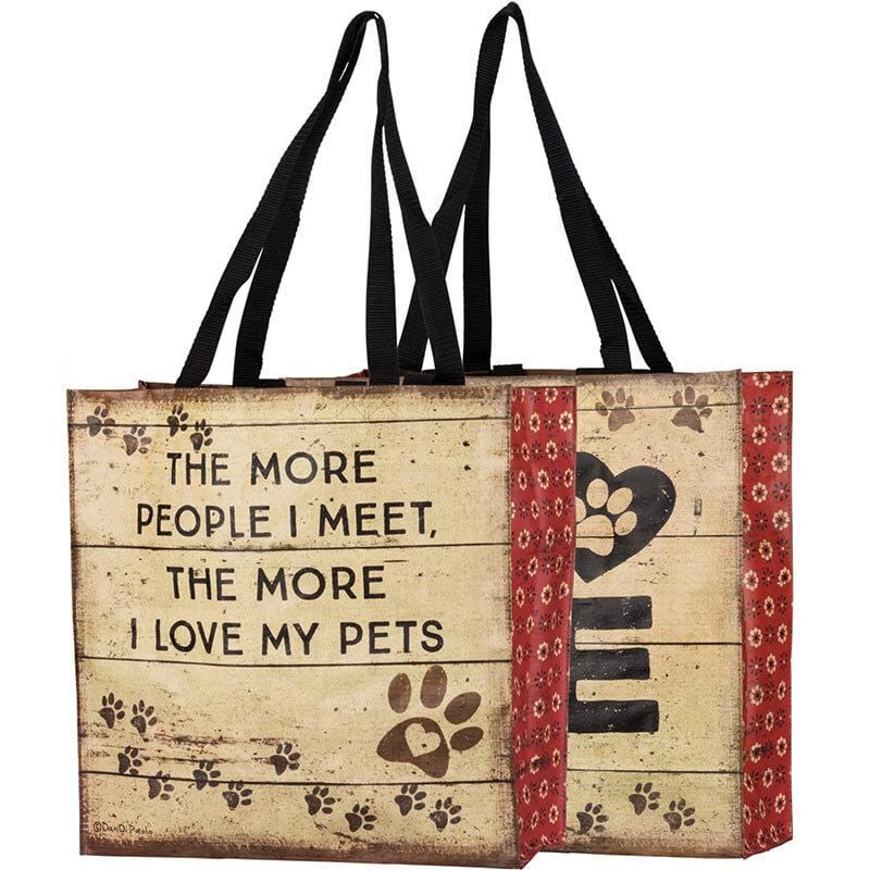 The More People I Meet The More I Love My Pets Tote - Primitives by Kathy