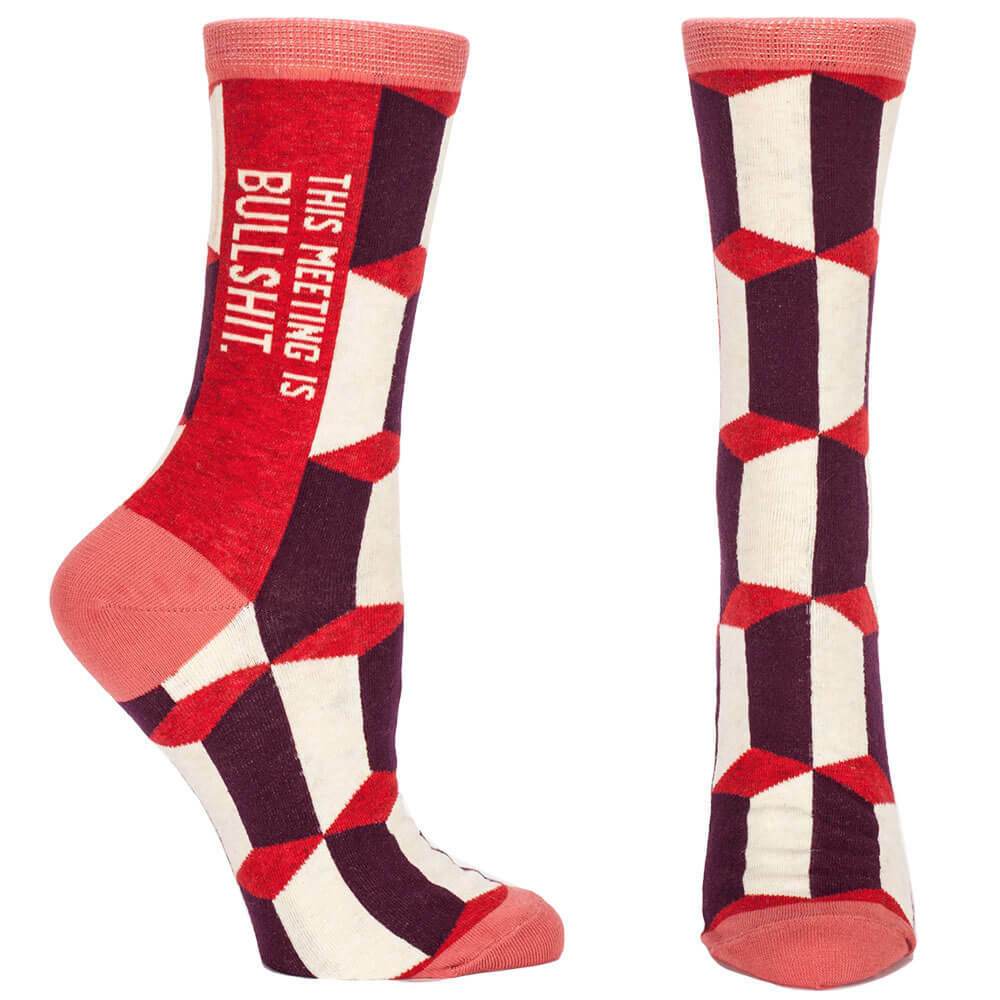 This Meeting Is Bullsh*t Woman's Socks - Blue Q