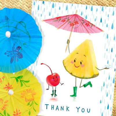 Tiki Cocktail Fruit Thank You Card - Mudsplash Studios