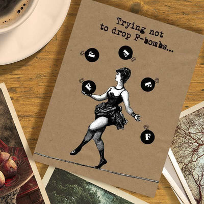 Trying Not To Drop F-Bombs Greeting Card - Oso + Bean