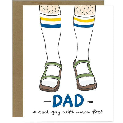 A Cool Guy With Warm Feet Father's Day Card - Unique Gift by Kat French Design