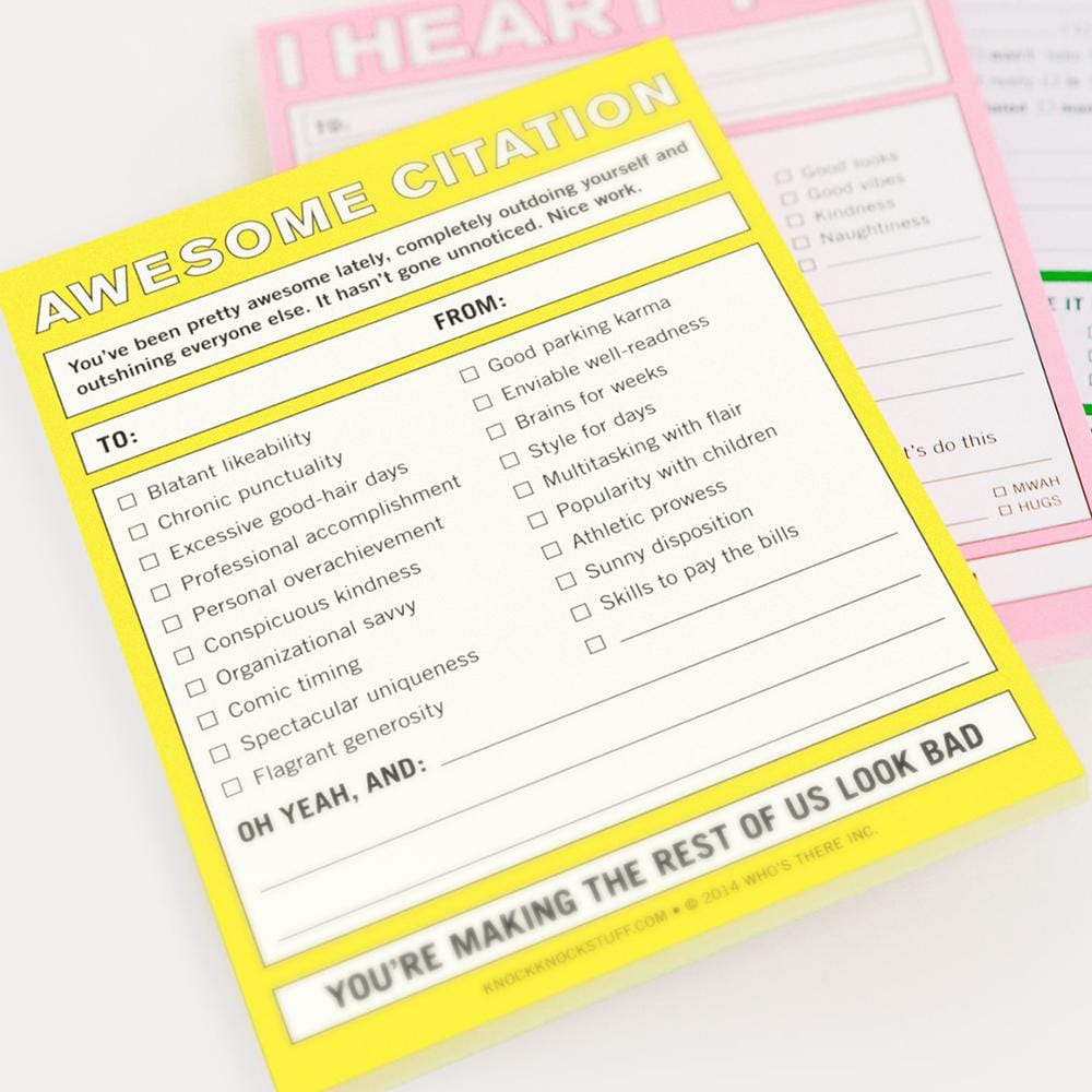 Awesome Citation Nifty Notes - Unique Gift by Knock Knock