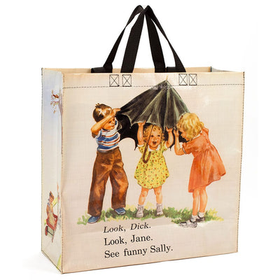 Dick & Jane Reusable Shopping Tote - Unique Gift by Blue Q