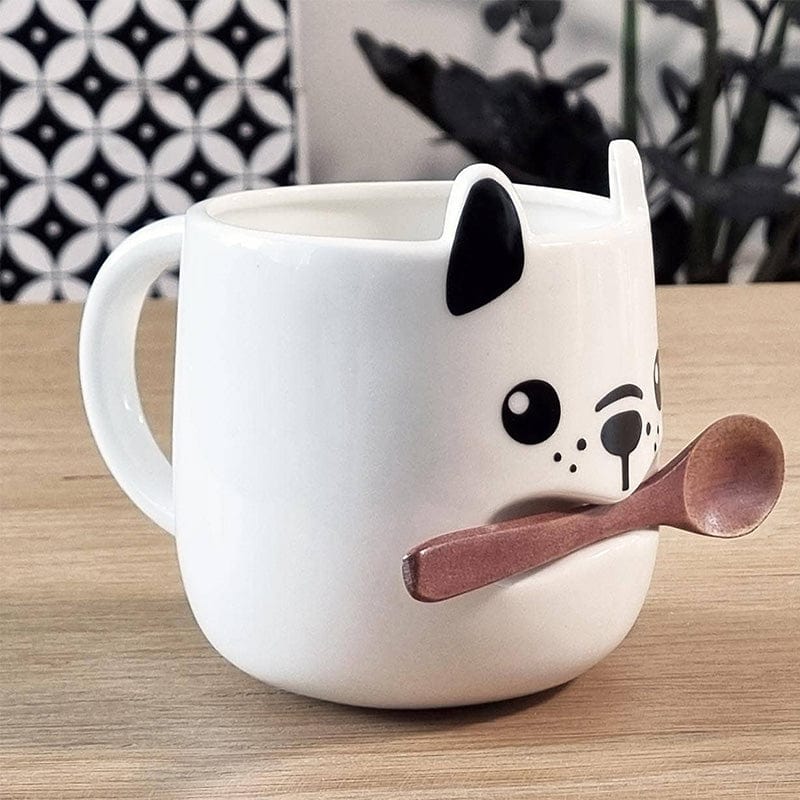 Dog Mug + Stick Spoon - Unique Gift by Pikkii