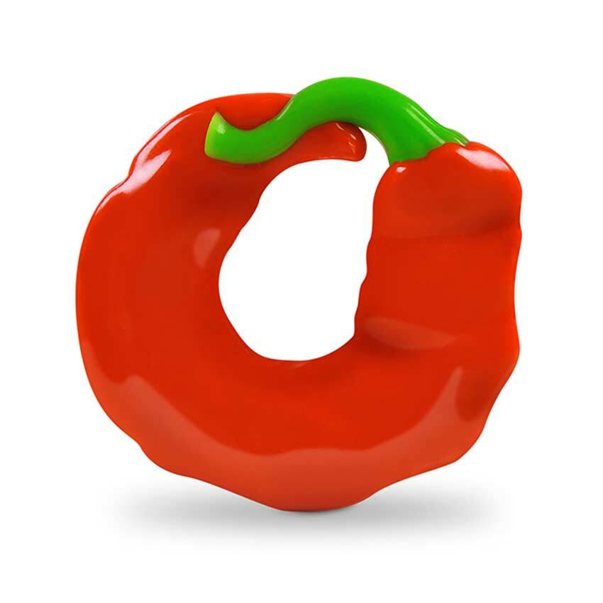 Dressed To Spill Hot Pepper Challenge Bib + Teether Set - Unique Gift by Fred