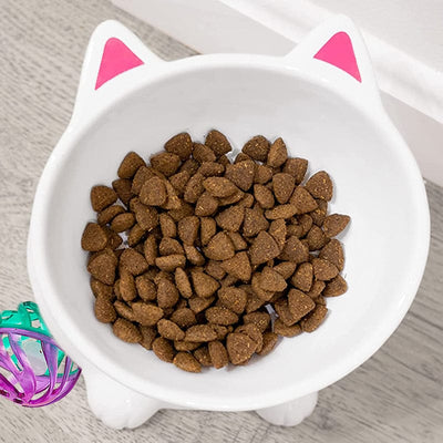 Elevated Kitty Cat Food Bowl - Unique Gift by Kwirkworks