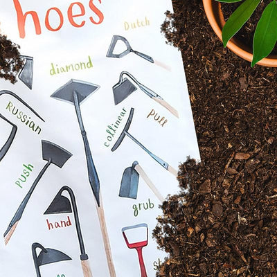 Gardener Dirty Hoe Pun Dish Towel - Unique Gift by Sarah Edmonds Illustration