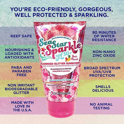 Glamingo Fruit Punch Scented Glitter Sunscreen - Unique Gift by Sunshine & Glitter
