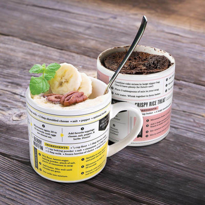 Grub Mugs Recipe Mug Set - Unique Gift by Fred