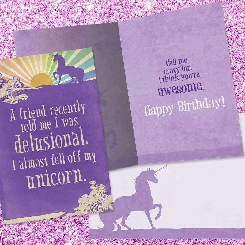I Almost Fell Off Unicorn Birthday Card - Unique Gift by Tree Free Greetings