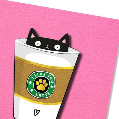 I Like You A Latte Greeting Card - Unique Gift by Tache