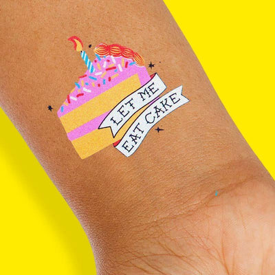 Let Me Eat Cake Birthday Card + Temporary Tattoo - Unique Gift by Rhino Parade