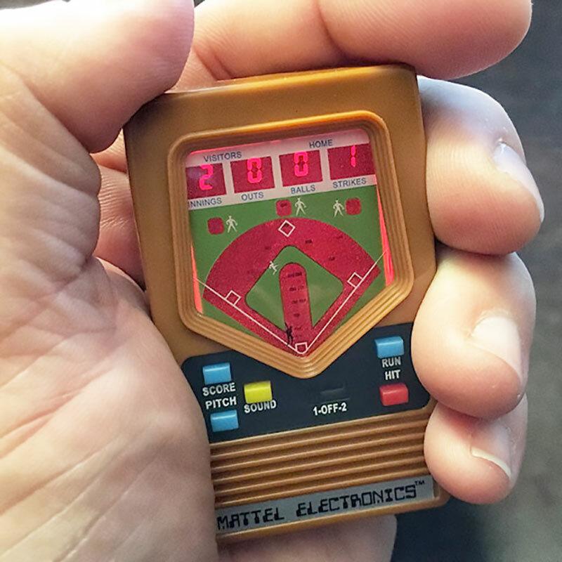 Mattel Electronics Baseball Handheld Game Keychain - Unique Gift by Super Impulse
