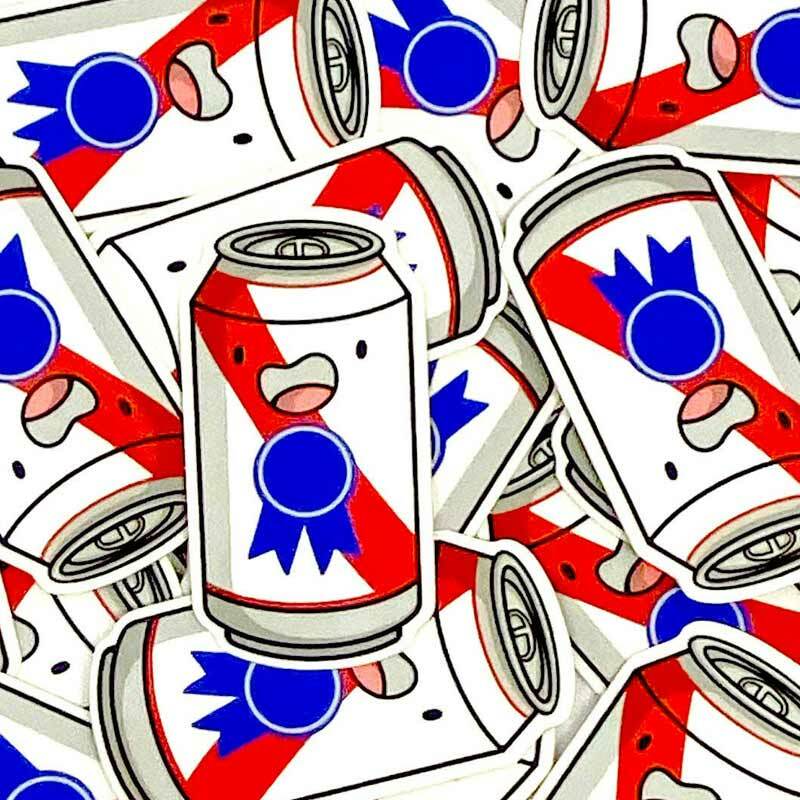 Mini Beer Can Sticker - Unique Gift by Shop Emily M