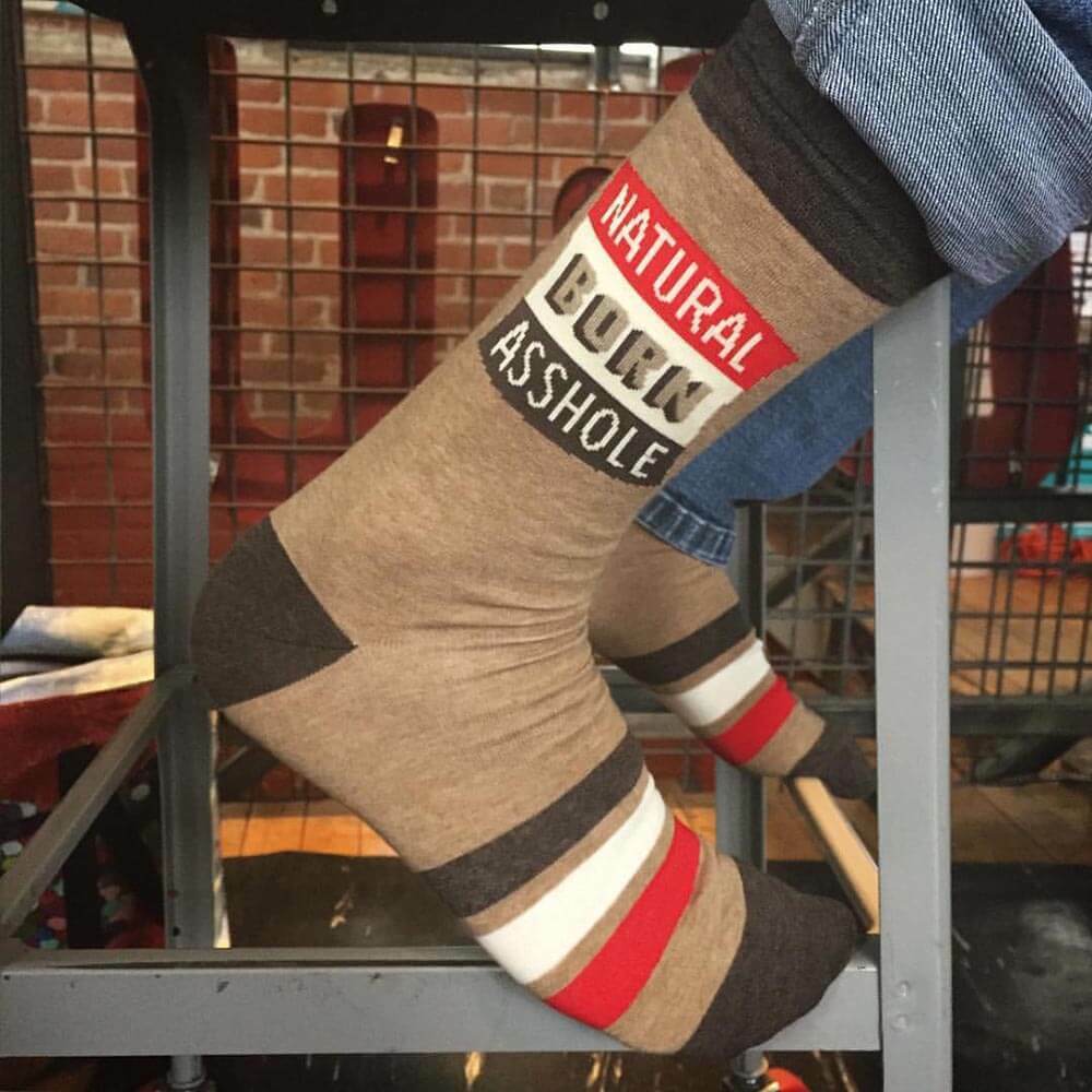 Natural Born Assh*le Men's Socks - Unique Gift by Blue Q