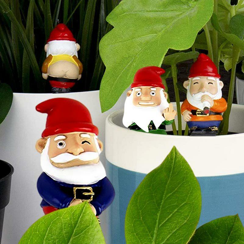 Naughty Mini Garden Gnomes for Plant Pots - Unique Gift by Gift Republic