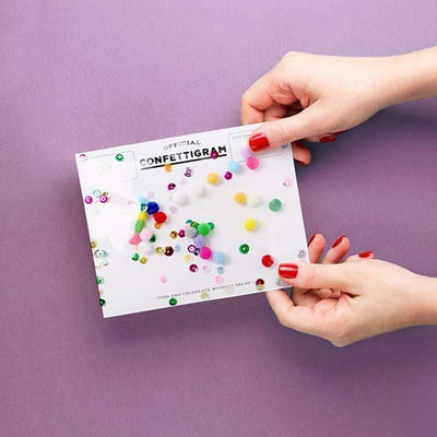 Official Confettigram Pom Poms Greeting Card - Unique Gift by Inklings Paperie