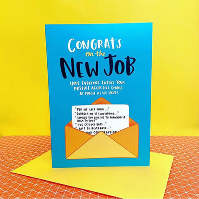 Passive Aggressive Congrats On The New Job Greeting Card - Unique Gift by Lucy Maggie Designs