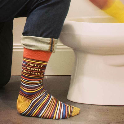 Pretty Decent Boyfriend Men's Crew Socks - Unique Gift by Blue Q