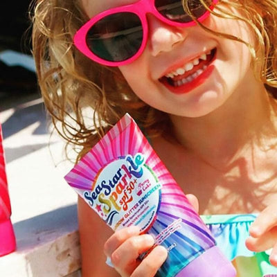 Rainbow Glitter Party Cake Scented Sunscreen - Unique Gift by Sunshine & Glitter