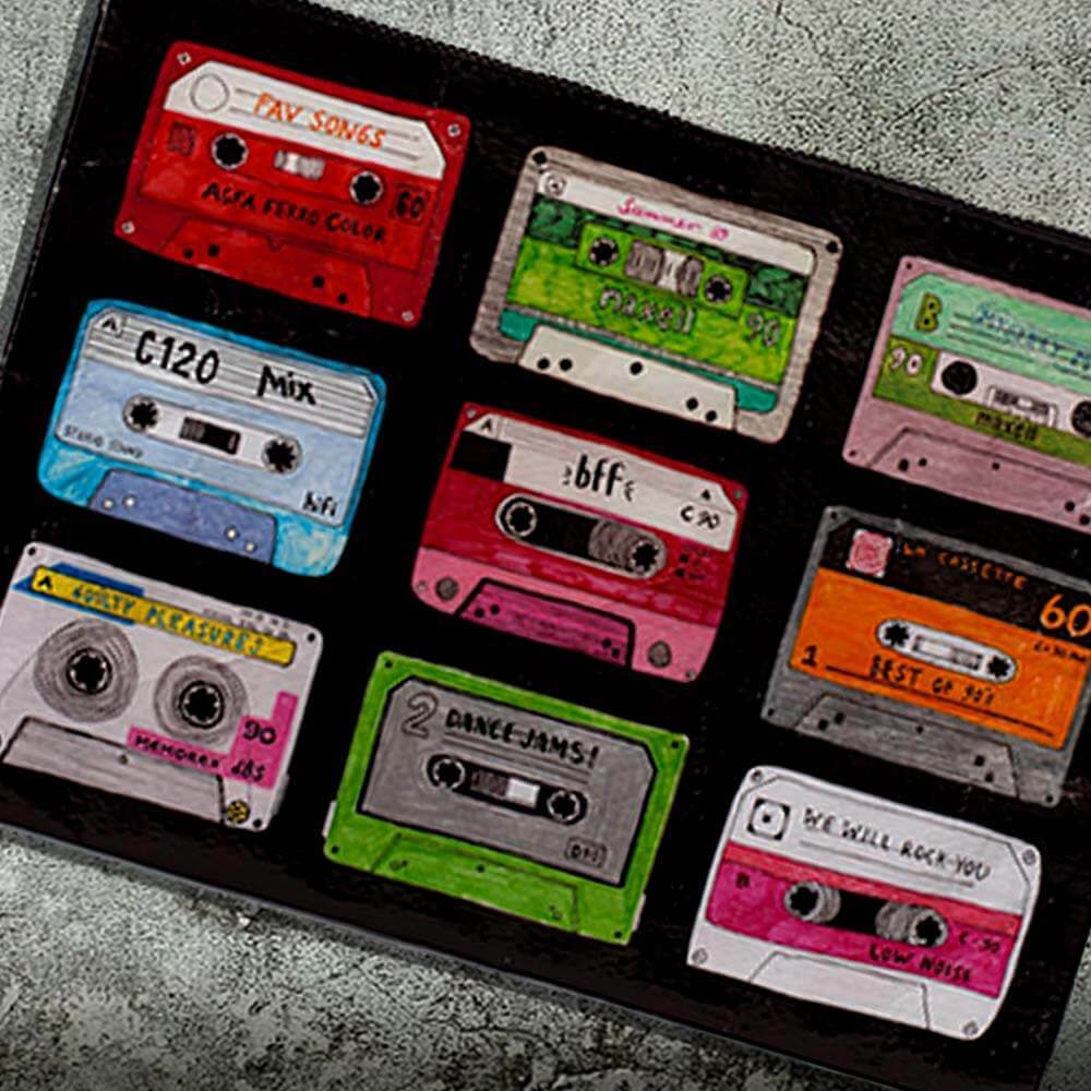 Retro Mixtape Jumbo Pouch - Unique Gift by Blue Q