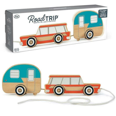Road Trip Vintage Camper Wood Pull Toy - Unique Gift by Fred