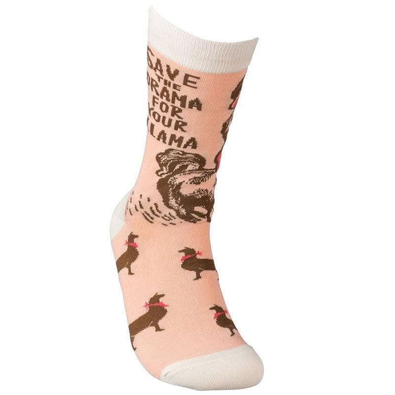 Save The Drama For Your Llama Socks - Unique Gift by Primitives by Kathy