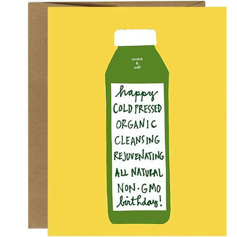 Scratch & Sniff Cold Pressed Birthday Card - Unique Gift by La Familia Green