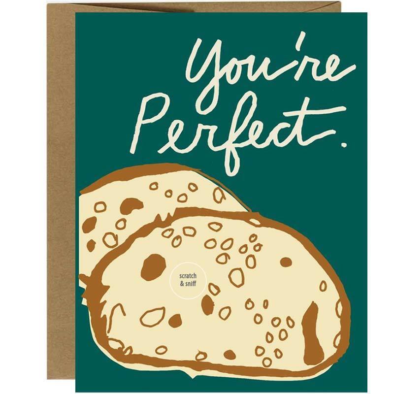Scratch & Sniff Sourdough Bread Friendship Card - Unique Gift by La Familia Green