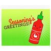 Seasoning's Greetings Sriracha Holiday Card - Unique Gift by Tiny Bee Cards