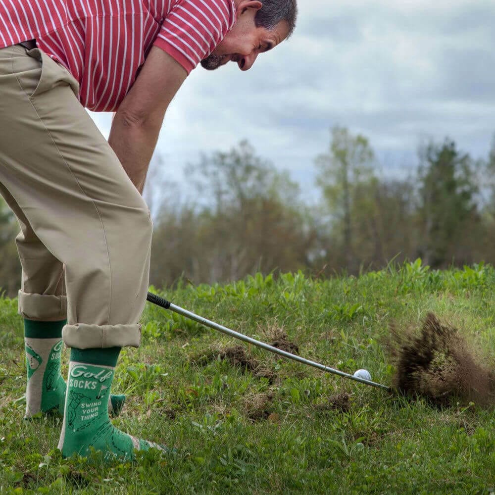 Swing Your Thing Men's Golf Socks - Unique Gift by Blue Q