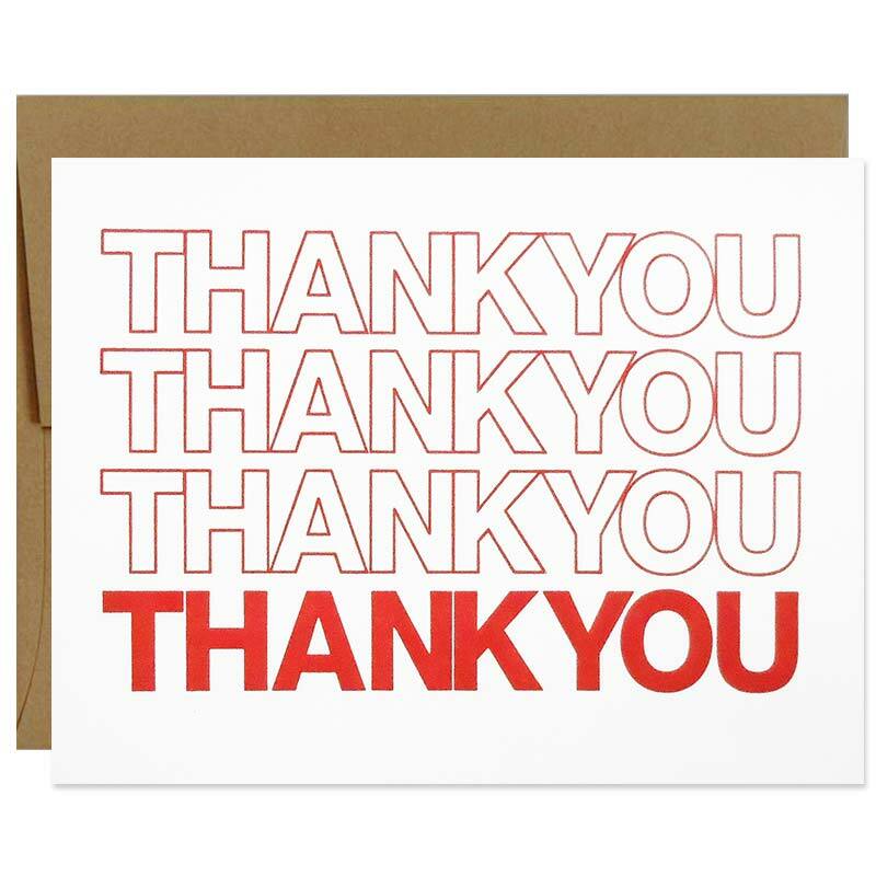 Thank You Plastic Bag Greeting Card - Unique Gift by a. favorite design