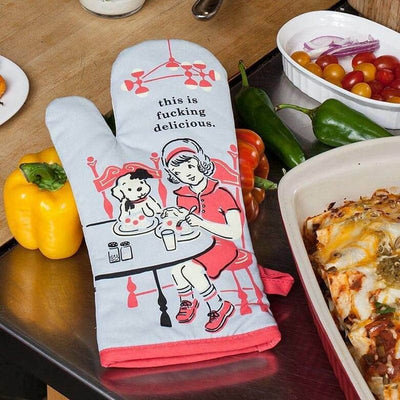 This Is F*cking Delicious Oven Mitt - Unique Gift by Blue Q