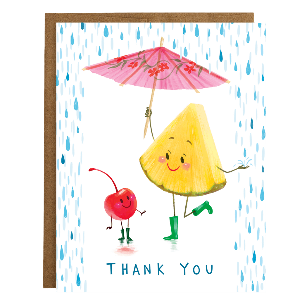 Tiki Cocktail Fruit Thank You Card - Unique Gift by Mudsplash Studios