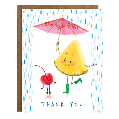 Tiki Cocktail Fruit Thank You Card - Unique Gift by Mudsplash Studios