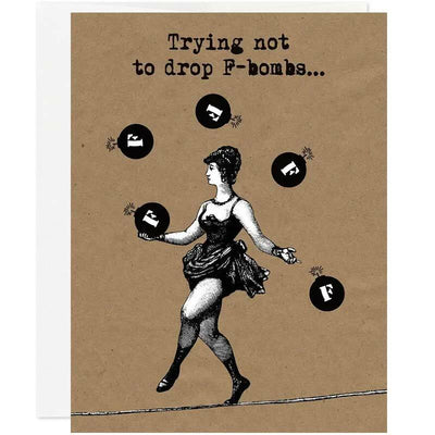 Trying Not To Drop F-Bombs Greeting Card - Unique Gift by Oso + Bean
