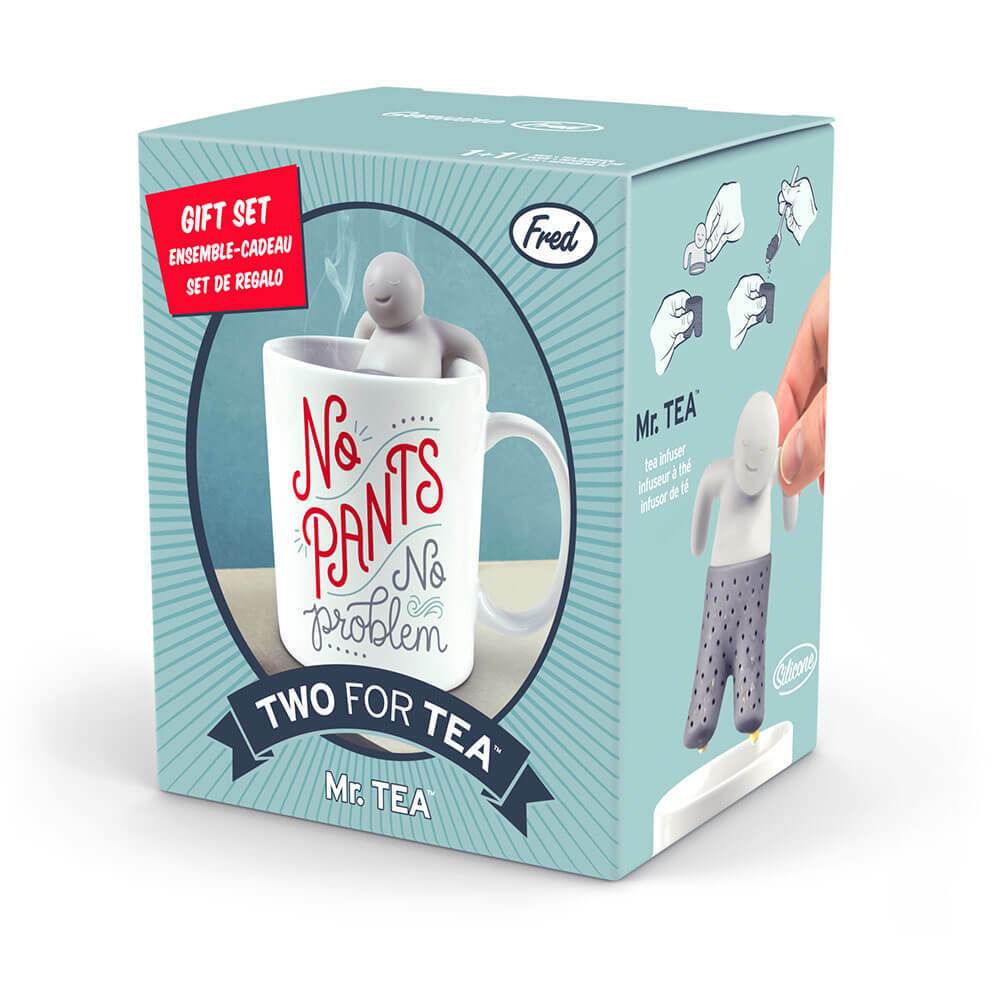 Two For Tea No Pants, No Problem Mug + Mr. Tea Infuser Gift Set - Unique Gift by Fred