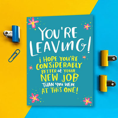 You're Leaving! Co-worker Going Away Greeting Card - Unique Gift by Lucy Maggie Designs