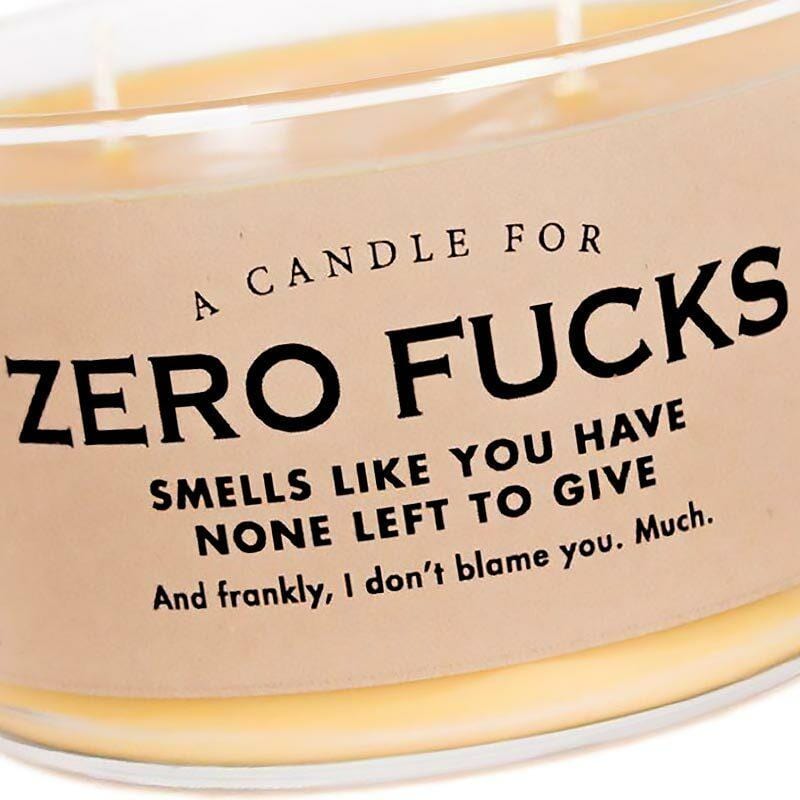 Zero Fucks Candle - Unique Gift by Whiskey River Soap Co.